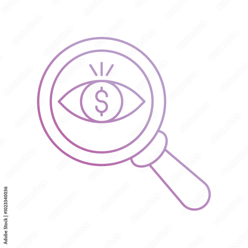 vision gradient icon with white background vector stock illustration