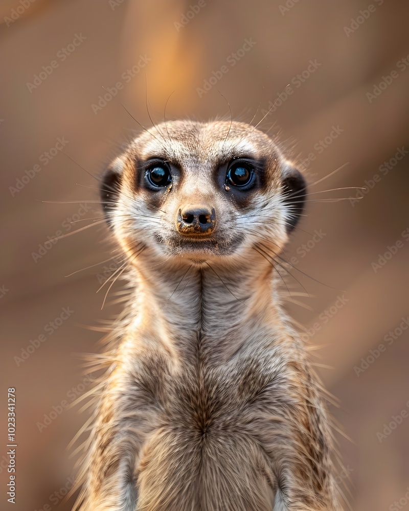 Vigilant Meerkat Stands Upright in Alert Pose Embodying the Social Nature of Wildlife Vigilant Meerkat Stands Upright in Alert Pose Embodying the Social Nature of Wildlife