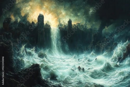 exploring comparative mythology the image contrasts the flood narratives of noah and sumerian figures atrahasis ziusudra and utnapishtim through visually engaging storytelling elements