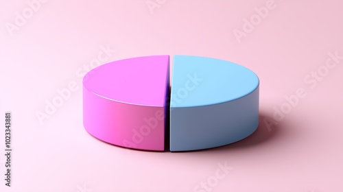 Minimal 3D Pie Chart in Smooth Colors