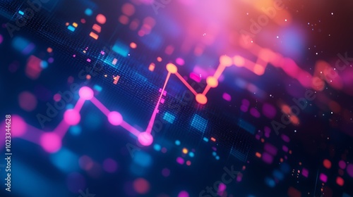 Vibrant Abstract Line Chart Trend Visualization