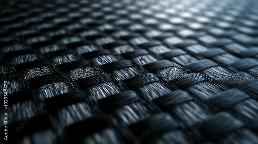 Close-up of a Black Woven Carbon Fiber Material Close-up of a Black Woven Carbon Fiber Material
