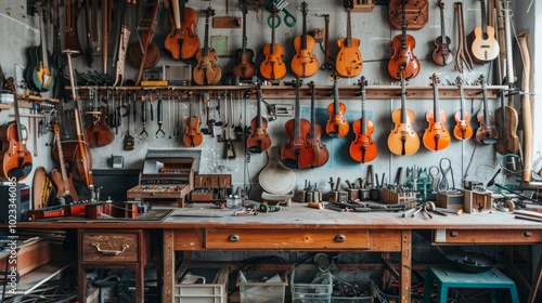 Handcrafted Musical Instruments in a Vintage Workshop