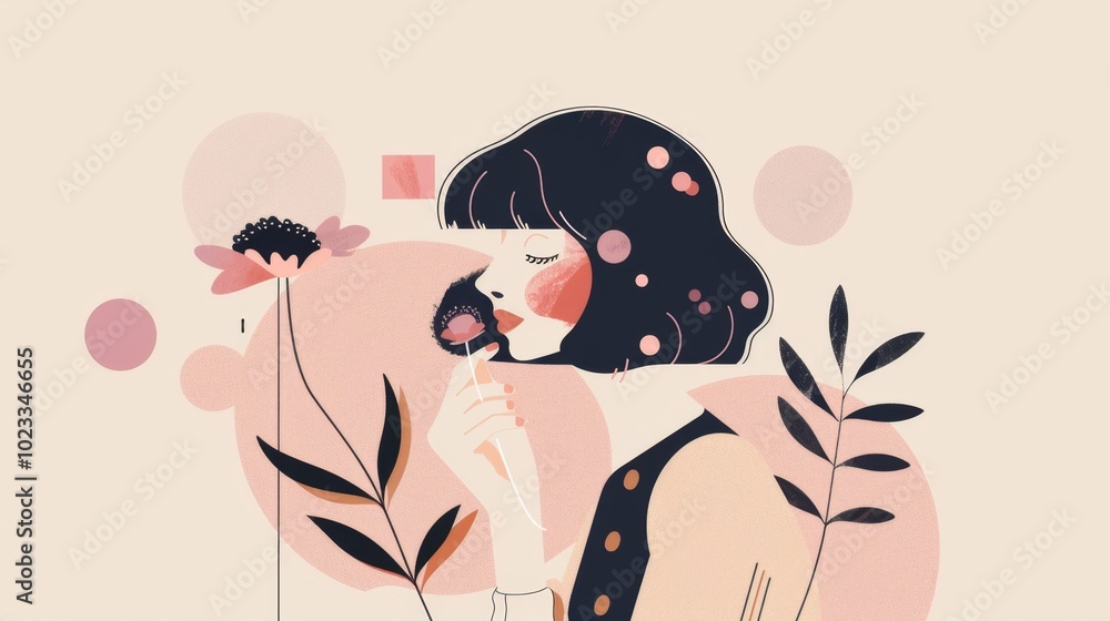 A woman is holding a flower in her hand A woman is holding a flower in her hand