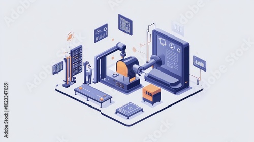 Futuristic Manufacturing Automation and Robotics Technology Concept