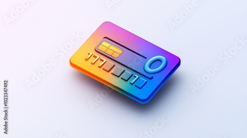 Minimalist Credit Card Icon in Vibrant Colors