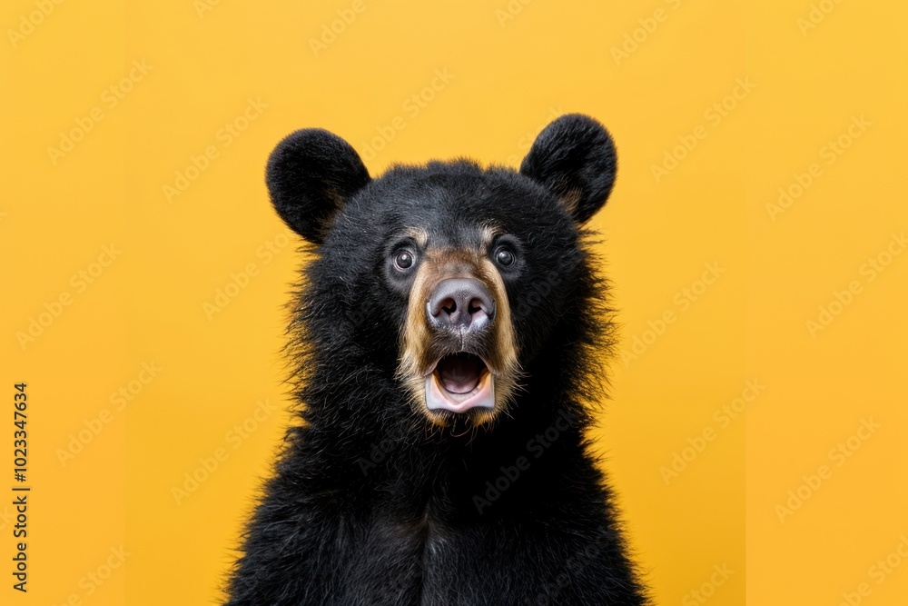Fototapeta premium Photo of shocked bear wildlife portrait mammal.
