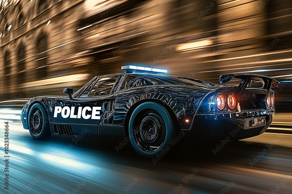modern police car high speed with siren by generative ai modern police car high speed with siren by generative ai