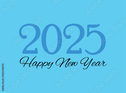 Happy new year 2025 simple illustration