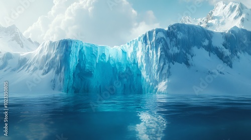 Wallpaper Mural A serene icy landscape with a glacier reflecting in calm waters. Torontodigital.ca