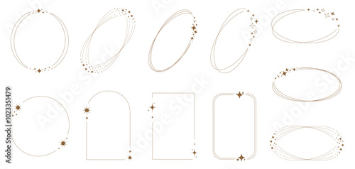 Trendy linear Frames with Stars. Element Design