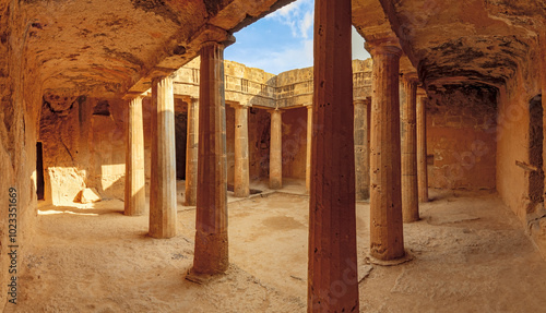 Tombs of the Kings (Paphos, Cyprus). Interior view.