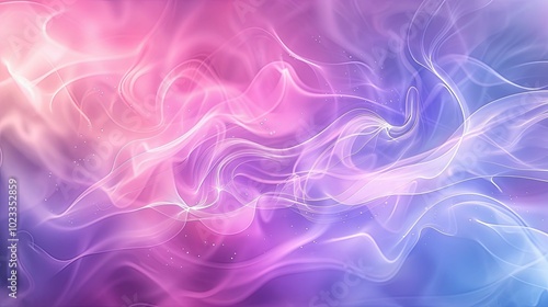 Abstract Pink and Blue Swirling Smoke with Glittering Dust