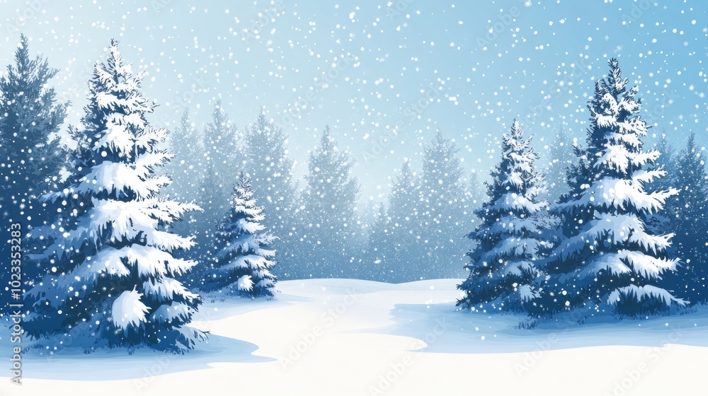 Beautiful snow-covered pine trees in a peaceful winter landscape. Ideal for seasonal, holiday, or outdoor adventure themes. Beautiful snow-covered pine trees in a peaceful winter landscape. Ideal for seasonal, holiday, or outdoor adventure themes.