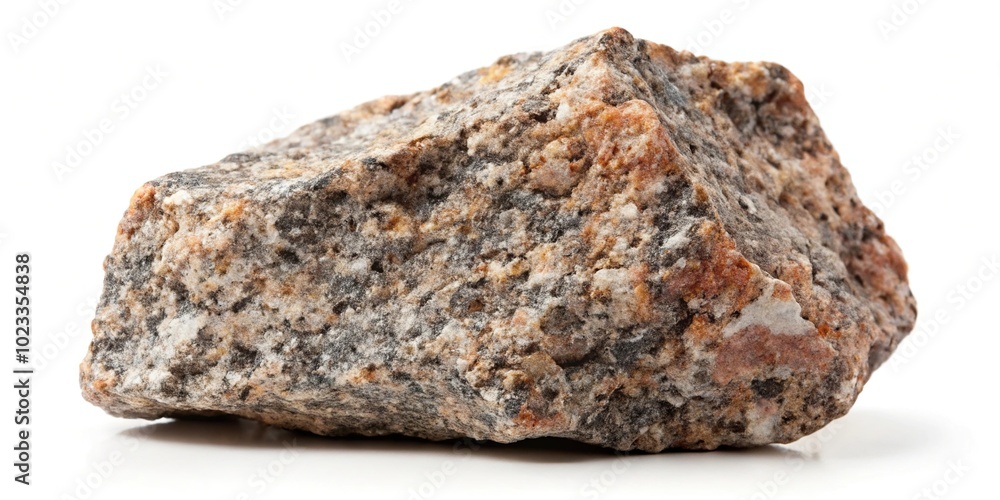 Granite rock specimen on white background Granite rock specimen on white background