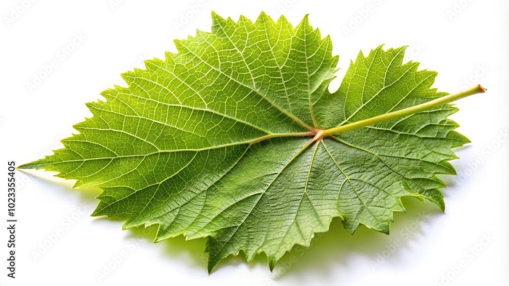 Grape leaf on white background