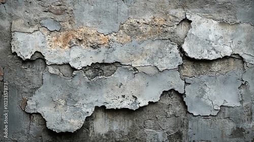 Cracked and Peeling Grey Concrete Wall Texture