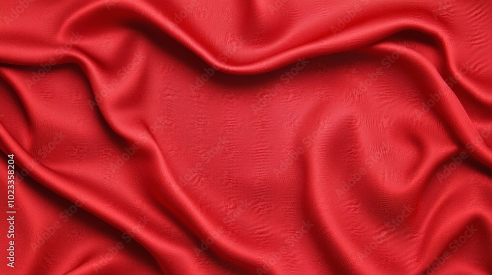 Red silk fabric texture with heart shapes imprinted softly, leaving a smooth blank space in the middle for Valentine's text Red silk fabric texture with heart shapes imprinted softly, leaving a smooth blank space in the middle for Valentine's text