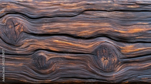 Rough dark timber texture with deep brown-black grains and visible knots, creating a rustic, aged surface on a plain background 