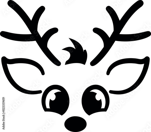 Christmas reindeer vector illustration. Christmas character in cartoon style.