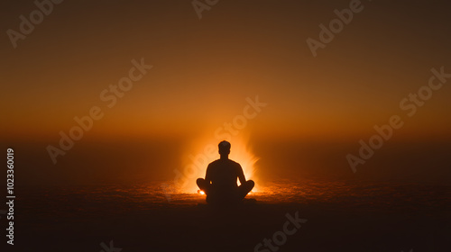 Wallpaper Mural man  sitting around a fire, with one person holding a stick Torontodigital.ca