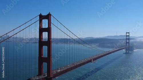 Drone shot of the Golden Gate Bridge