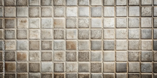 Gray tiles vintage background with depth of field