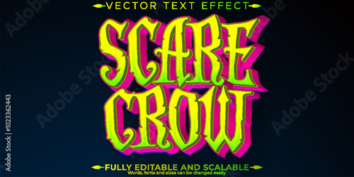 Halloween monster text effect, editable horror and scary text style