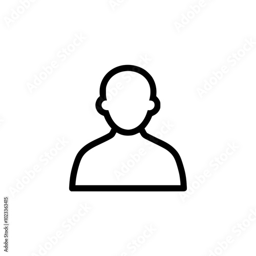 Minimalist black and white SVG icon of a user silhouette, depicting a generic human figure on a plain background.