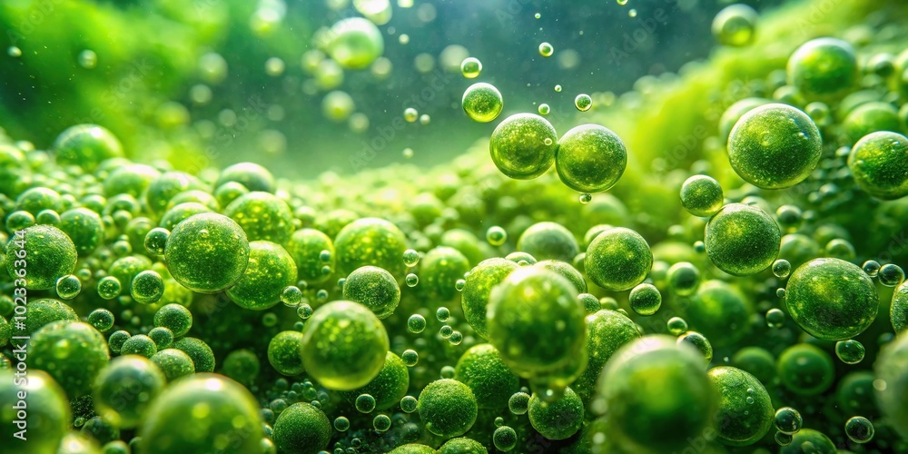 Green algae Ulva lactuca with bubbles on white background Green algae Ulva lactuca with bubbles on white background