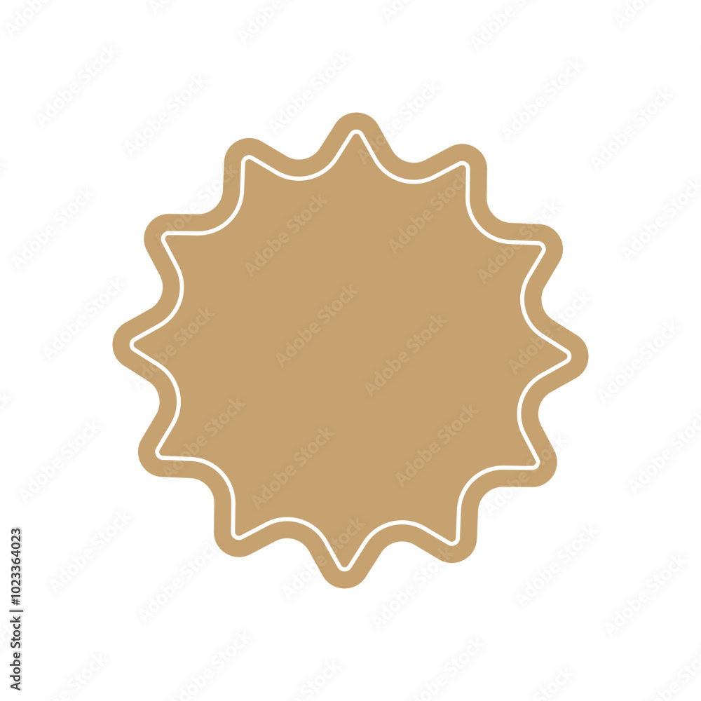 Badge vector beige promotional shape starburst icon illustration tag. Awards Achieve sign and symbol Badge vector beige promotional shape starburst icon illustration tag. Awards Achieve sign and symbol