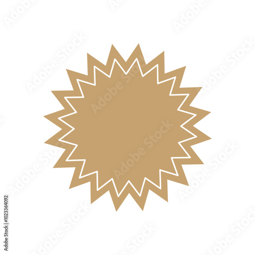 Starburst, sunburst vector price tag, shape label. Empty, beige price flash for promotion, marketing, sales concept