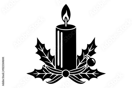 christmas candles silhouette vector illustration