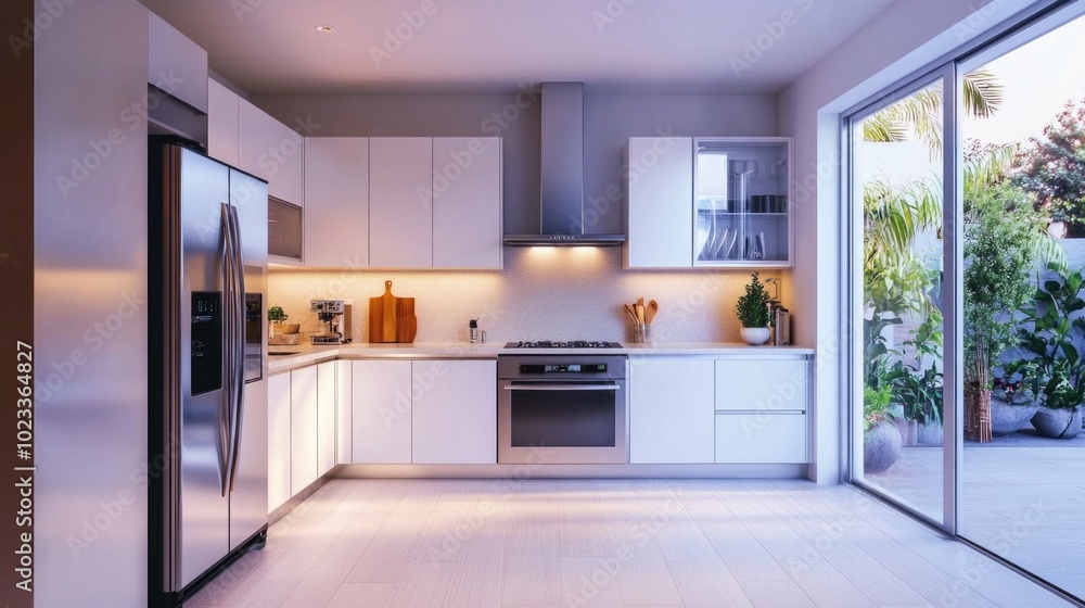 Sleek modern kitchen with stainless steel appliances and minimalist decor. Ideal for home design, real estate, and lifestyle-related topics. Sleek modern kitchen with stainless steel appliances and minimalist decor. Ideal for home design, real estate, and lifestyle-related topics.