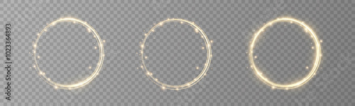 Gold ring. Frame for advertising, communication, information. With dust light effect	