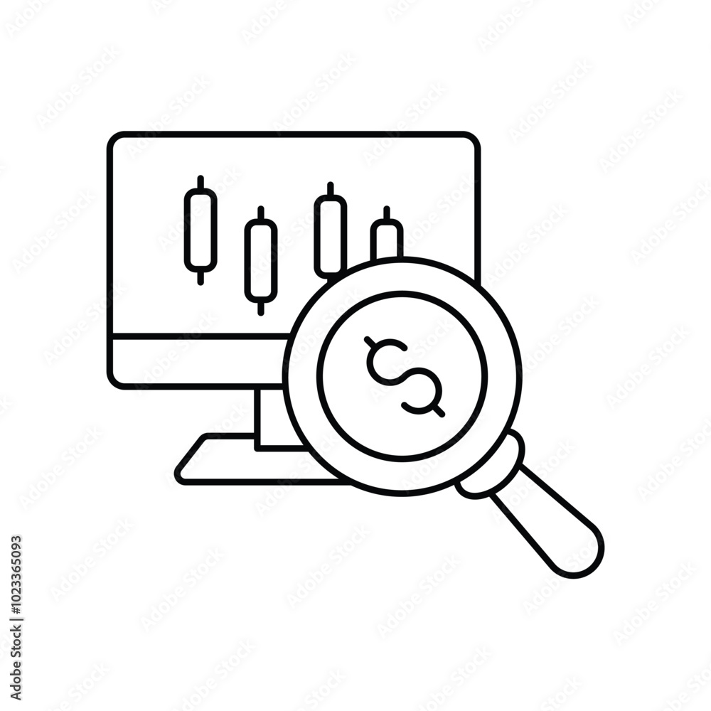 search line icon with white background vector stock illustration search line icon with white background vector stock illustration