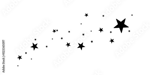 Stars on a white background.Meteoroid, comet, asteroid, stars.Decorative element. Suitable for your design, cards, invitations, gift, vip.