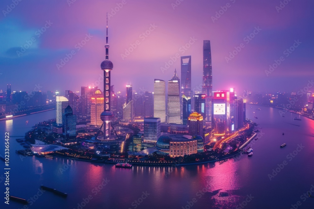 Downtown shanghai skyline architecture cityscape landmark. Downtown shanghai skyline architecture cityscape landmark.