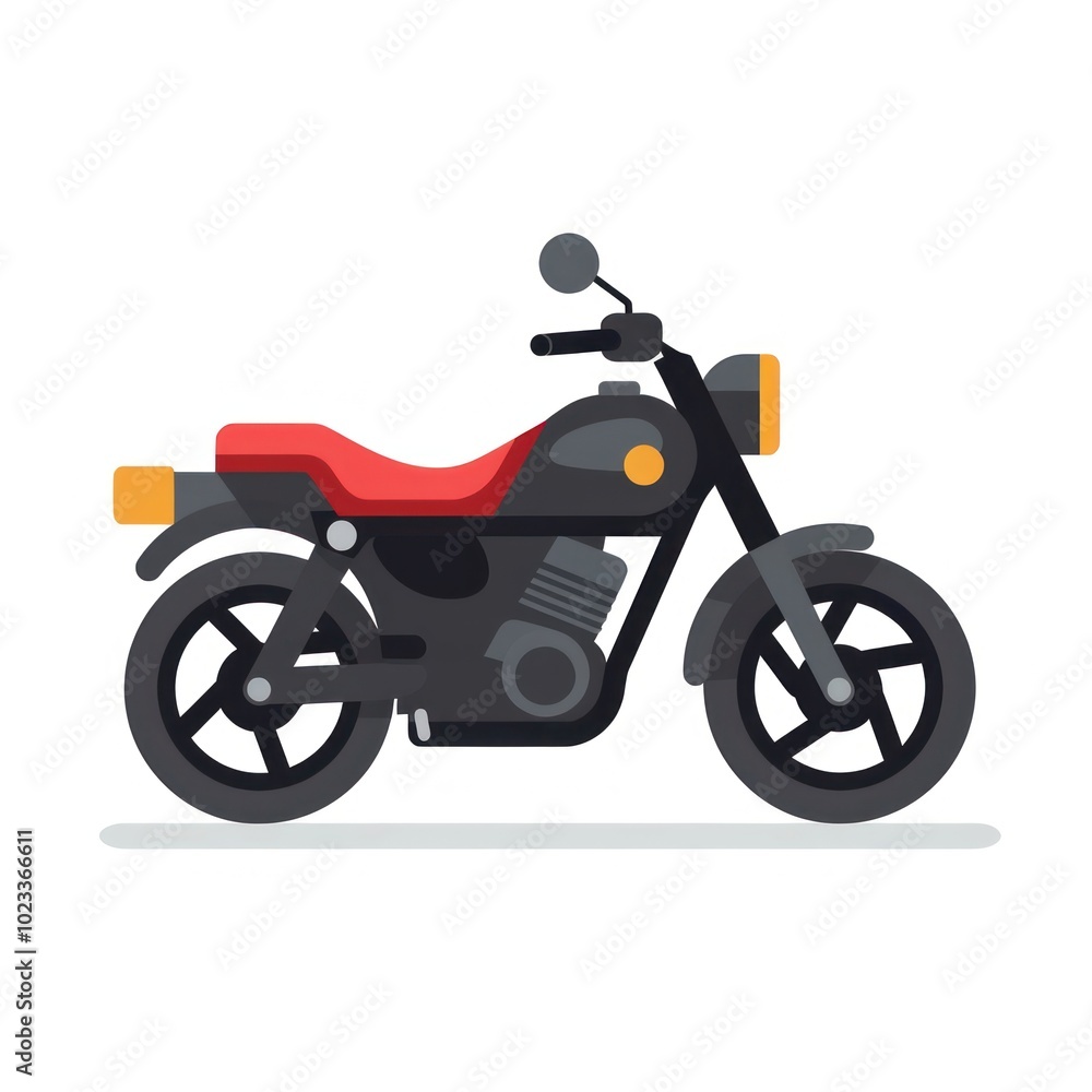 Fototapeta premium Flat design motorcycle vehicle moped white background.