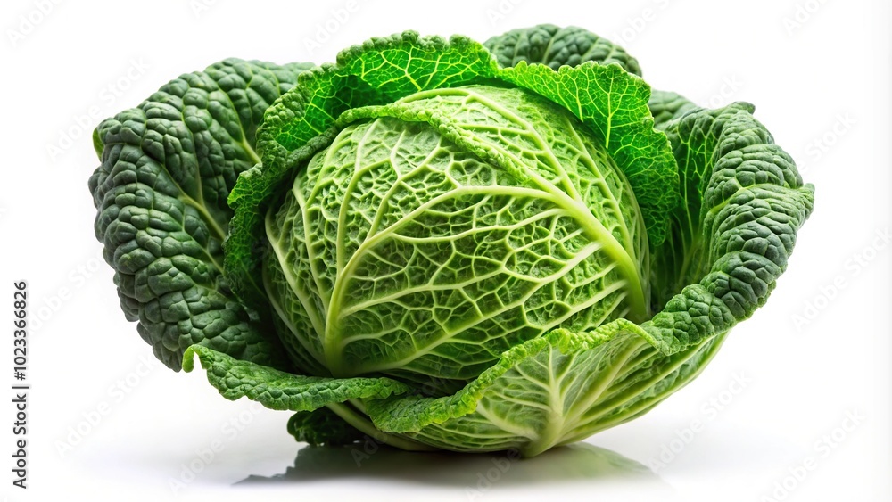 Fototapeta premium Green cabbage isolated on white background