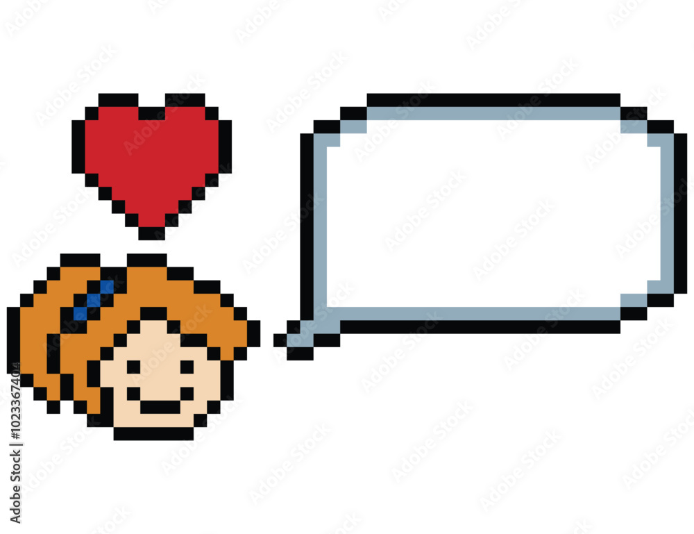 Cartoon cute pixel character face woman with chat blank decoration 8 bit female girl say speak discuss idea chat box cartoon pixel game png vector. Cartoon cute pixel character face woman with chat blank decoration 8 bit female girl say speak discuss idea chat box cartoon pixel game png vector.