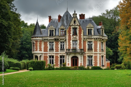 Manor House Estate with Castle Style Architecture in Normandy, Rouen, France