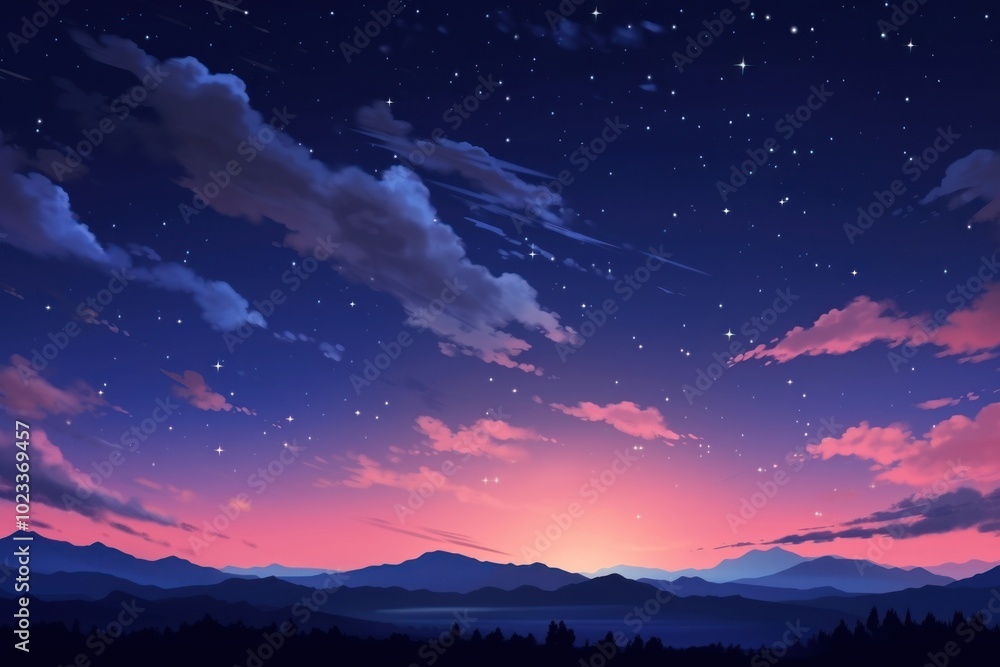 Midnight sky landscape outdoors nature. Midnight sky landscape outdoors nature.