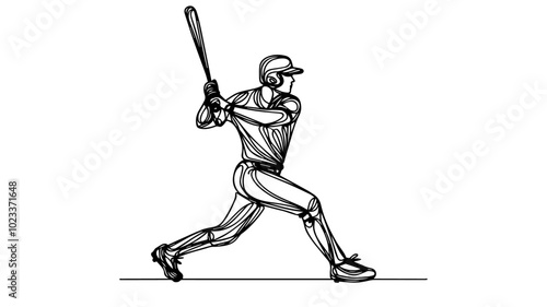 baseball player line art vector