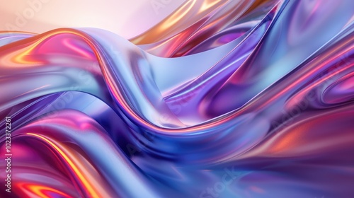 Vibrant abstract waves in red, orange, and purple. Close up of gradient vibrant color from fabric material. Dynamic digital art for backgrounds and design. Motion shot design. Fluid pattern. AIG51.