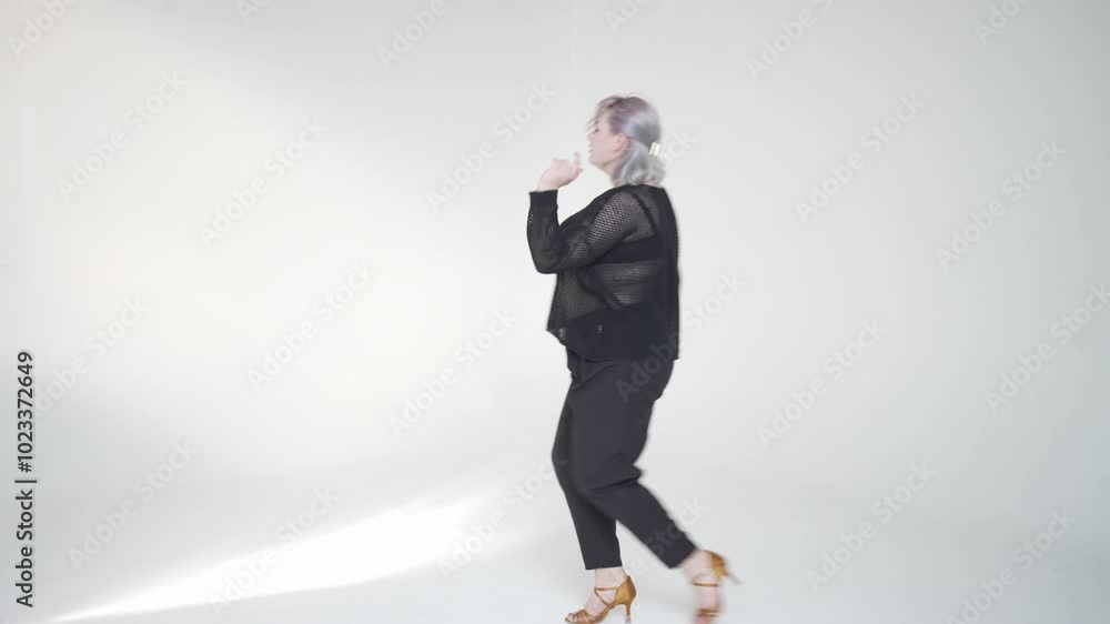 A Stylish Dance Pose Captured in a Modern Artistic Setting with Enhanced Aesthetic Appeal A Stylish Dance Pose Captured in a Modern Artistic Setting with Enhanced Aesthetic Appeal