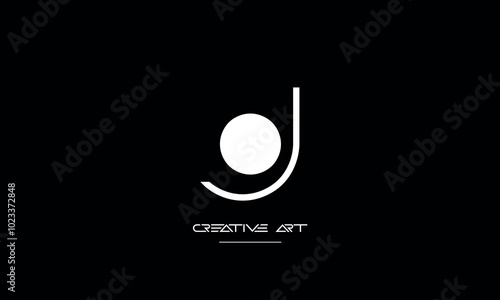 JO, OJ, J, O abstract letters logo monogram