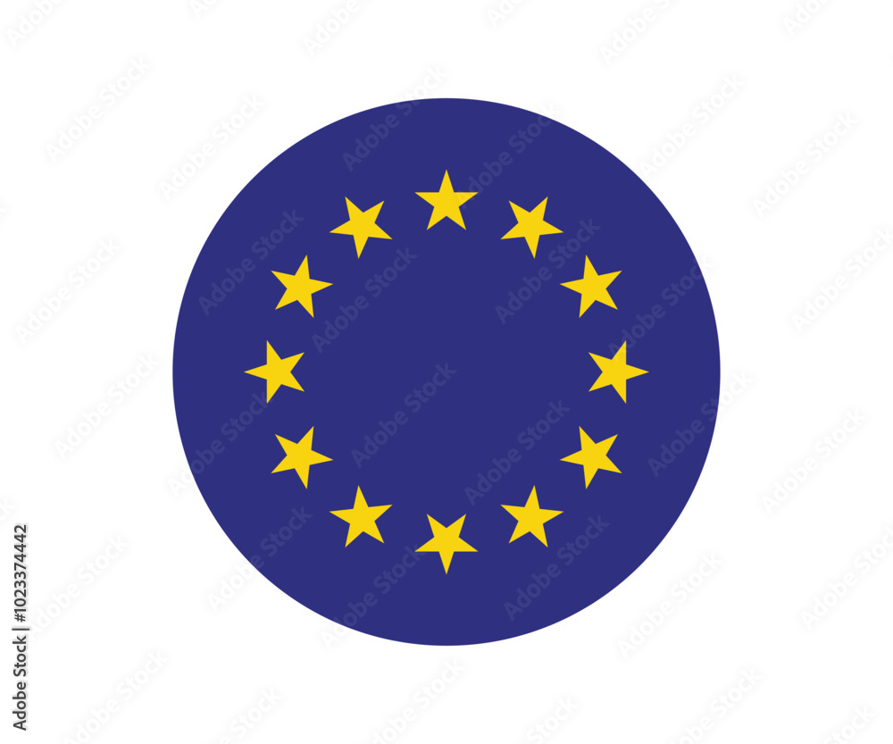 Made in EU label or sticker, European union flag vector
