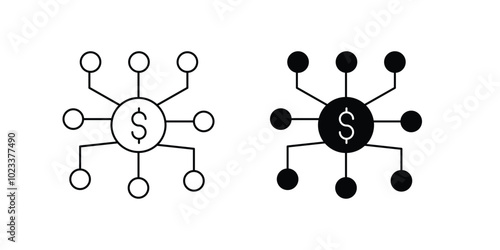 diversification set icon with white background vector stock illustration