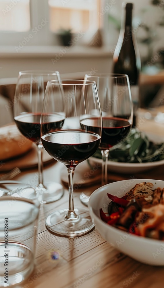 Joyful couple savoring a romantic dinner together in a charming restaurant atmosphere Joyful couple savoring a romantic dinner together in a charming restaurant atmosphere